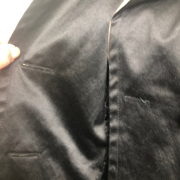 Bebe Satin Pleated And Flared Button Front Jacket SZ XS Black - Picture 5 of 7